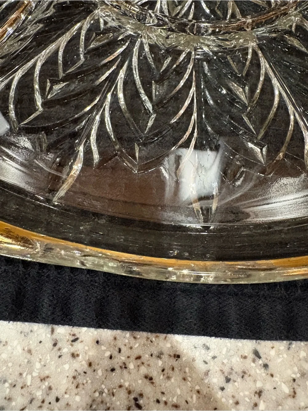 Vintage 5-section glass serving tray is likely a 1950s Jeannette